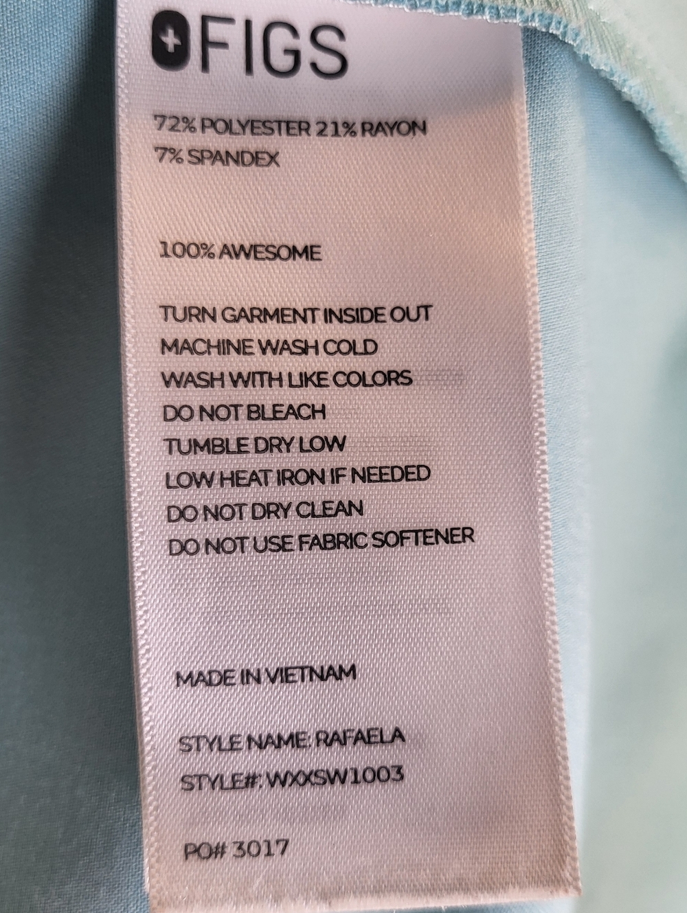 Figs Rafaela Oversized Sleeveless Scrub Top in Seafoam Green Teal size Large - Picture 7 of 7